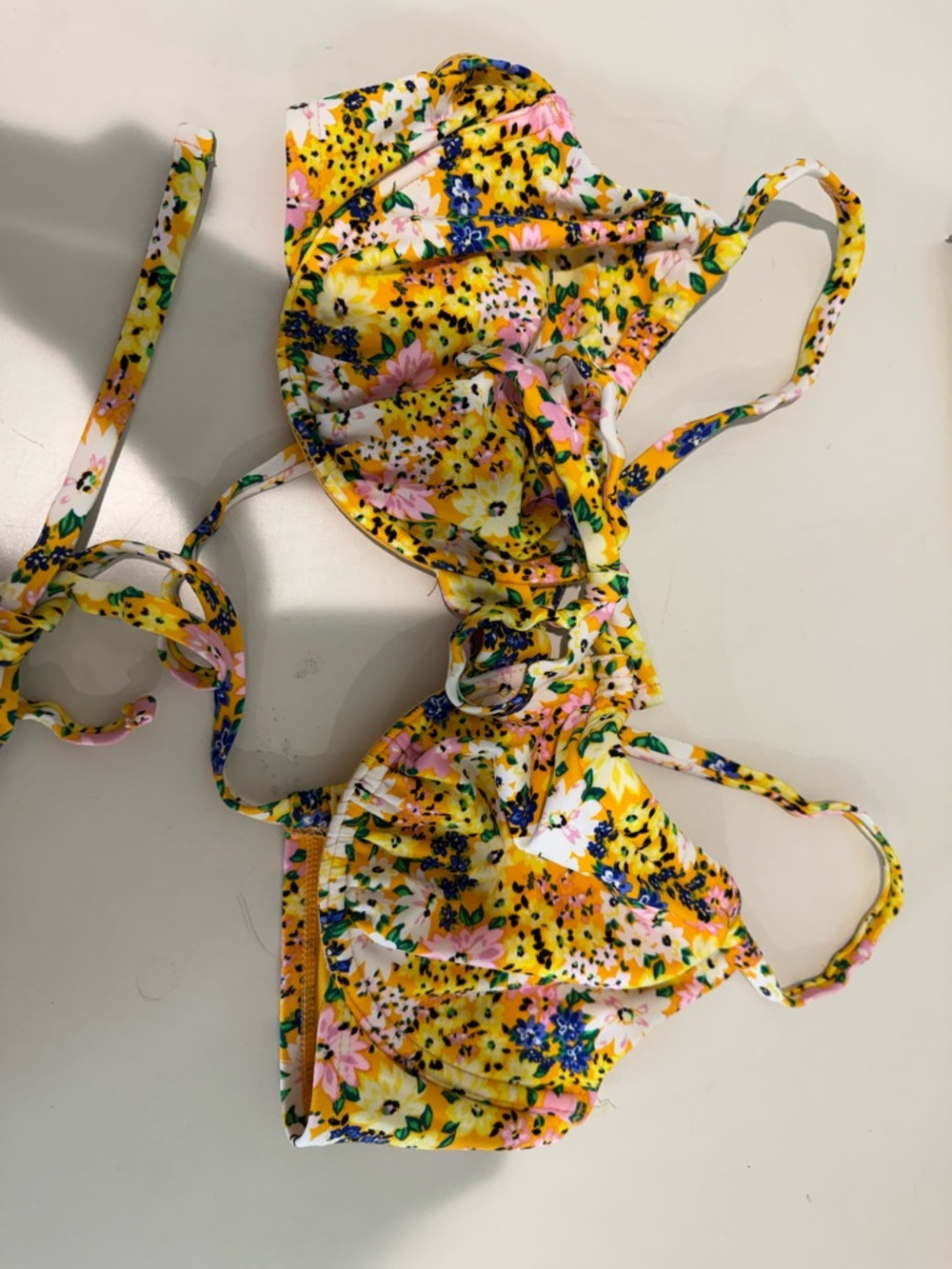 Yellow Floral One-Piece Swim - Bright Floral Print